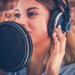 Woman Recording Audiobook